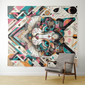 Cat Art Design Wandteppich (Beispiel (Horizontal))