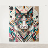 Cat Art Design Wandteppich (Vorderseite)