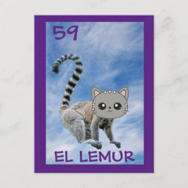 Cat Art, El Lemur, Postcard Postkarte