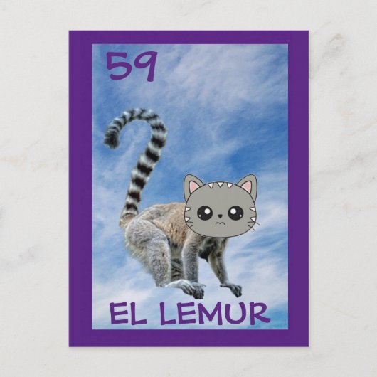Cat Art, El Lemur, Postcard Postkarte (Vorderseite)