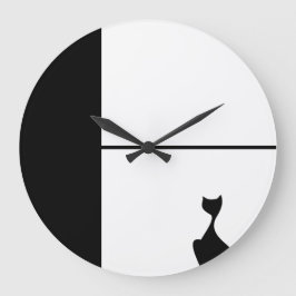 Cat Art Große Wanduhr