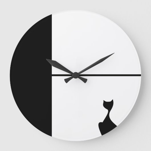 Cat Art Große Wanduhr (Vorderseite)