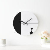 Cat Art Große Wanduhr (Zuhause)