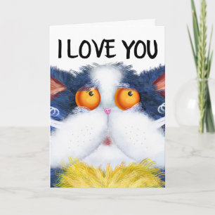 CAT ART 'I LIEBE DICH SO VIEL' GREETING CARDS KARTE