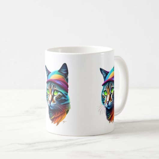Cat Art Kaffeetasse (VorderseiteRechts)