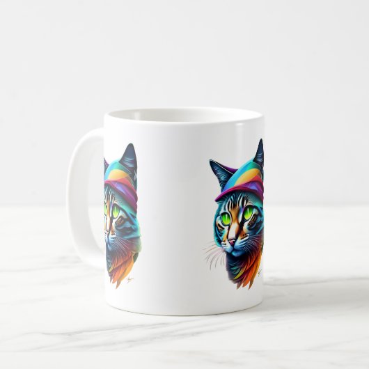 Cat Art Kaffeetasse (Vorderseite Links)