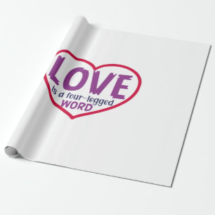 Cat Art Liebe ist ein vierbeiniges Wort Geschenkpapier