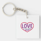 Cat Art Liebe ist ein vierbeiniges Wort Schlüsselanhänger (Vorderseite)