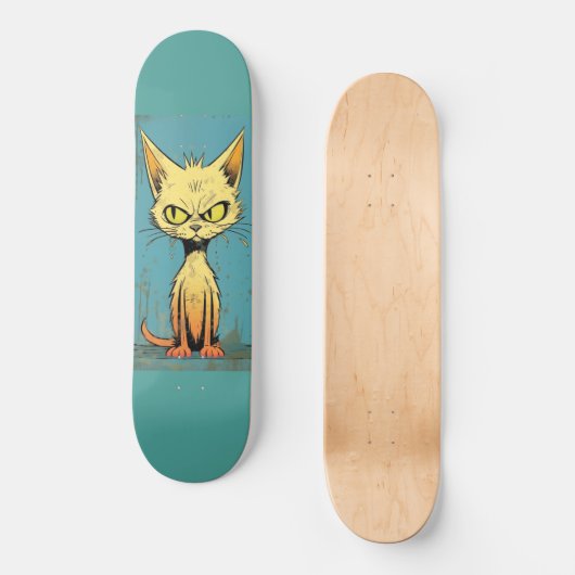 Cat Art lustiges Skateboard Deck (Vorderseite)