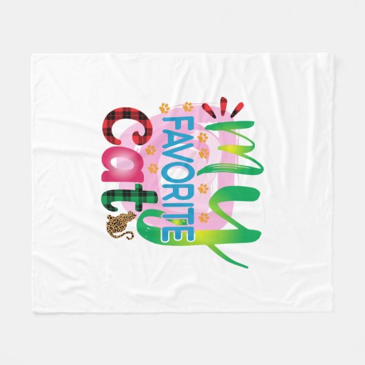Cat Art My Lieblings Cat Fleecedecke (Vorderseite (Horizontal))