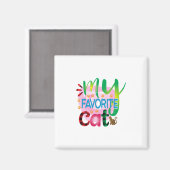 Cat Art My Lieblings Cat Magnet (Vorderseite/Rückseite)