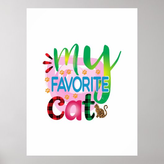 Cat Art My Lieblings Cat Poster (Vorne)