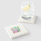 Cat Art My Lieblings Cat Steinuntersetzer (Seitenansicht)