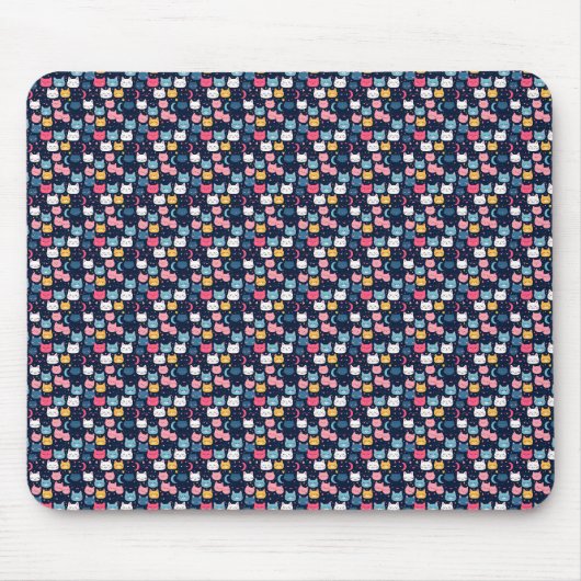 Cat Art | Niedliche Cat Faces Mousepad (Vorne)