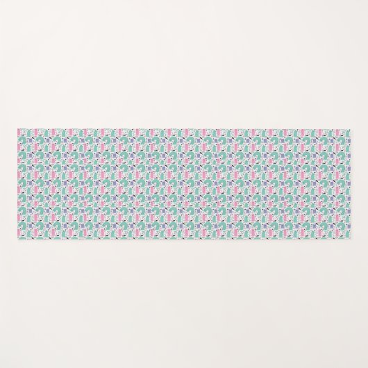 Cat Art | Niedliche Cat Rainbows Yogamatte (Vorderseite (Horizontal))