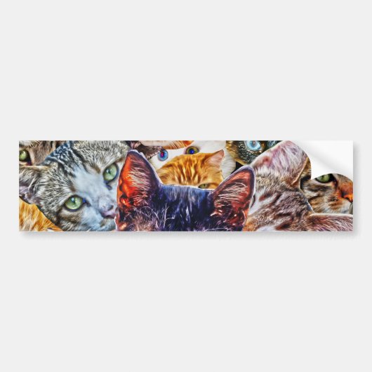 Cat Art Pattern Autoaufkleber (Vorne)