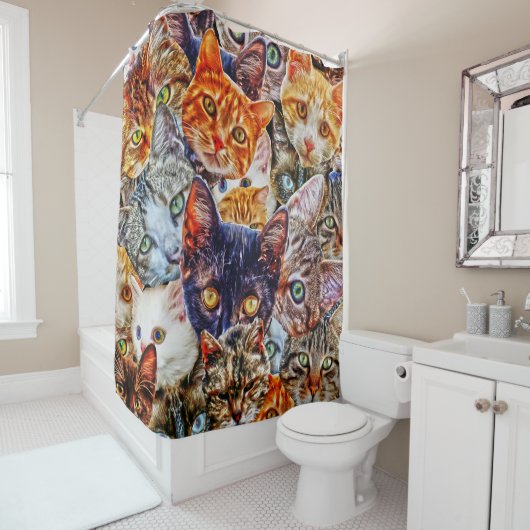 Cat Art Pattern Duschvorhang (Beispiel)