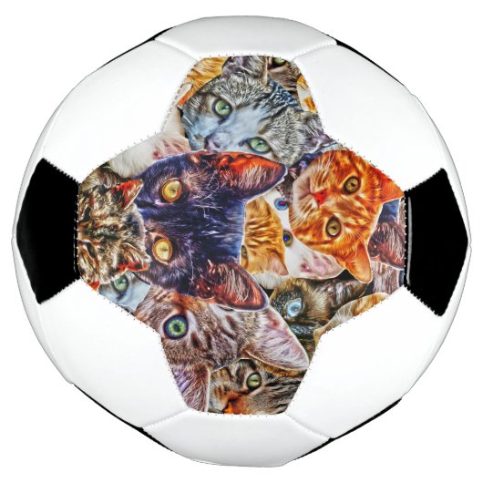 Cat Art Pattern Fußball (Gedreht)