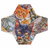 Cat Art Pattern Fußball (Flach)