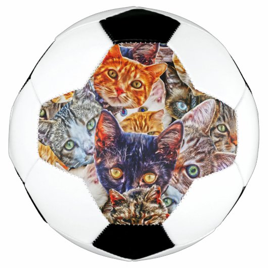 Cat Art Pattern Fußball (Vorderseite)