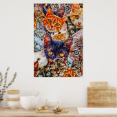 Cat Art Pattern Poster (Küche)