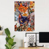Cat Art Pattern Poster (Heimbüro)