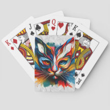 Cat Art Playing Cards - Bold & Colorful Felge