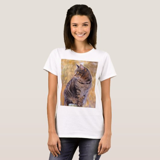 Cat Art Portrait T-Shirt (Vorne ganz)