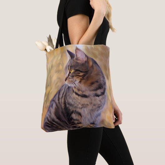 Cat Art Portrait Tasche (Von Nahem)