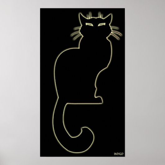 Cat Art Poster Black Cat Lover Prints Poster (Vorne)