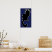 Cat Art Poster Indigo Cat Lover Prints Poster (Küche)
