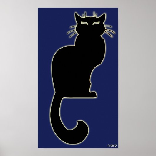 Cat Art Poster Indigo Cat Lover Prints Poster (Vorne)