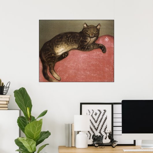 Cat Art Poster/Print: Stretched Cat von Steinlen Poster (Heimbüro)