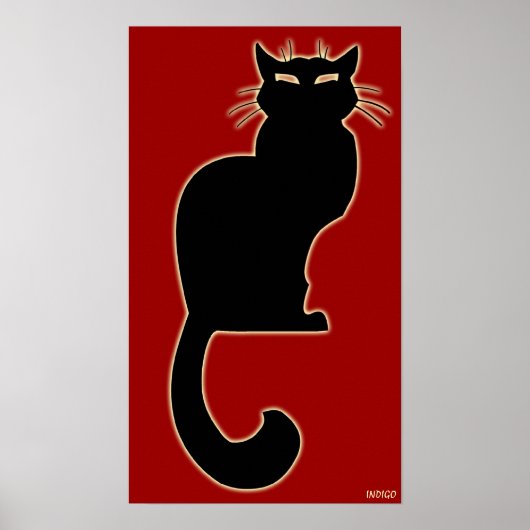Cat Art Poster Red Cat Lover Prints Poster (Vorne)