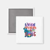 Cat Art Real Men Liebe Katzen Magnet (Vorderseite/Rückseite)