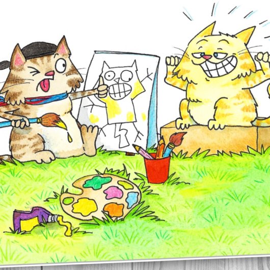 Cat Art Student Gruß Karte