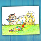 Cat Art Student Postkarte