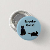 Cat Art Two Black Kitty Button (Vorne & Hinten)