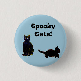 Cat Art Two Black Kitty Button