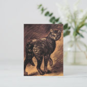 Cat Art - Vintage Kunst - Steinlen Postkarte (Stehend Vorderseite)
