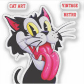 CAT ART VINTAGE RETRO AUFKLEBER (Vorderseite)