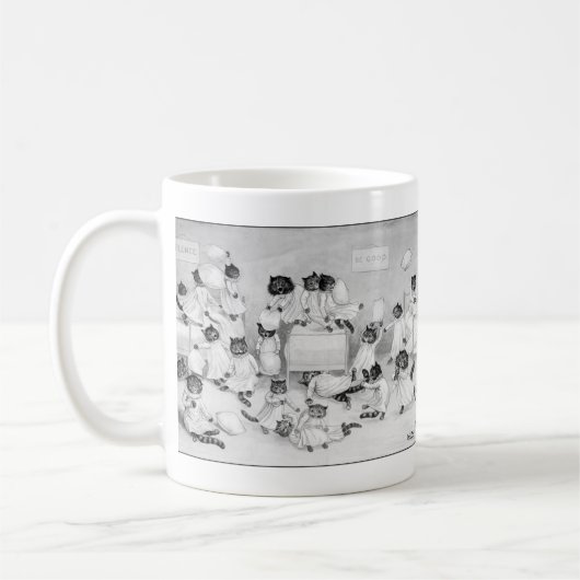 Cat Art von Louis Wain 1900 Kaffeetasse (Links)