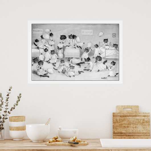 Cat Art von Louis Wain 1900 Poster (Küche)