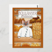 Cat Artisan Baker Bäckerei Brot Postkarte (Vorne/Hinten)