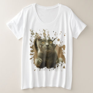 Cat Artwork Bestes Geschenk für Katzenbesitzer Große Größe T-Shirt
