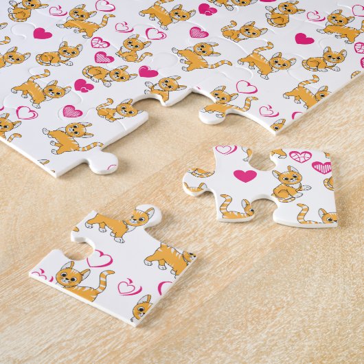 Cat Artwork | Niedliche Katze Valentine Puzzle (Seite)