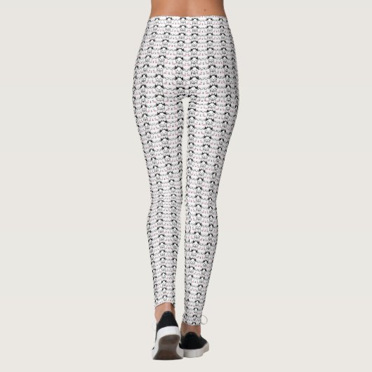 Cat Artwork | Niedliches Katzenmuster Nahtloser Hi Leggings (Rückseite)