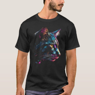 Cat Artwork Portrait Colorful Animal Cat T Shirt