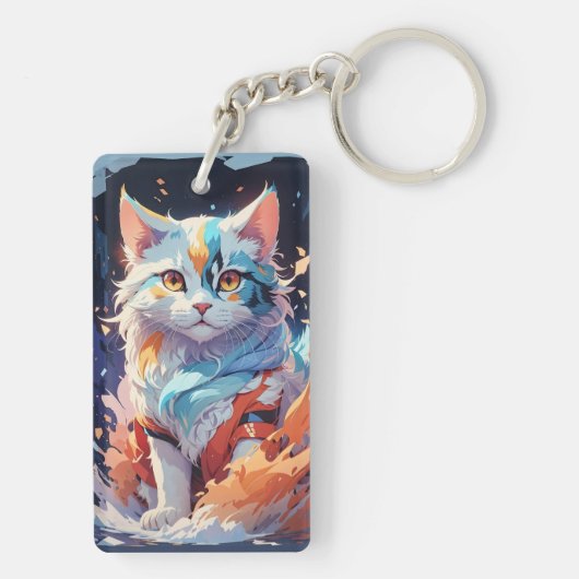 Cat Artwork Schlüsselanhänger (Rückseite)