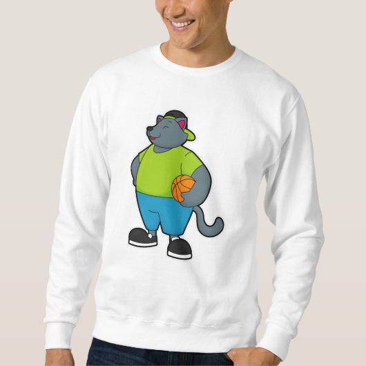 Cat as Basketball player with Basketball Sweatshirt (Vorderseite)